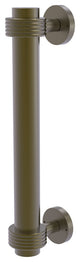 8" Door Pull With Groovy Accents, Antique Brass