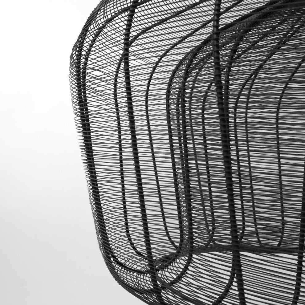 Camila Black Metal Mesh-Style Four Bulb Chandelier