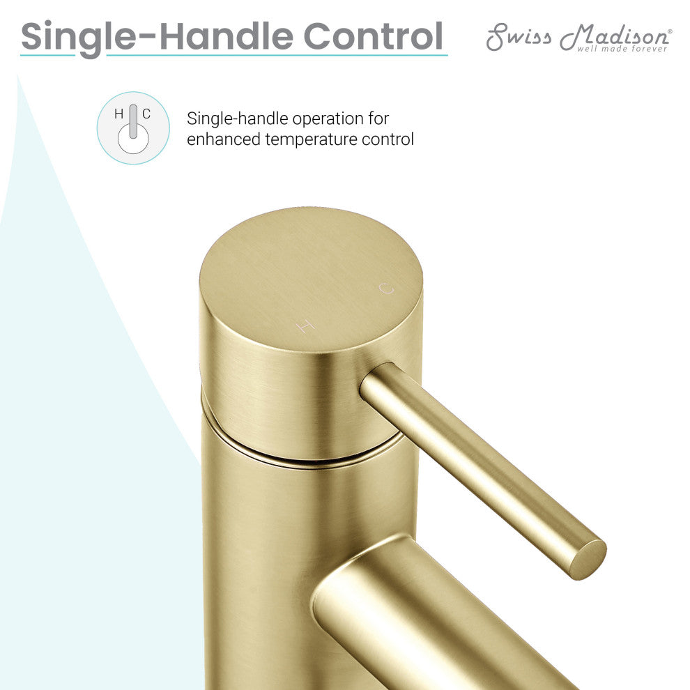 Ivy Single Hole Single Handle Bathroom Faucet, Brushed Gold