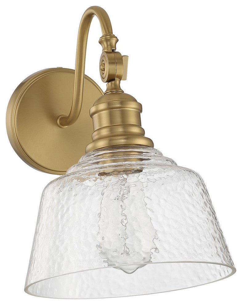 1-Light Wall Sconce, Natural Brass
