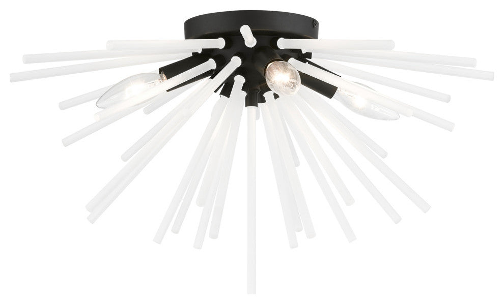 Uptown 4 Light Black Flush Mount