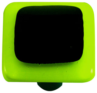 Spring Green Border Black Knob. Alum Post