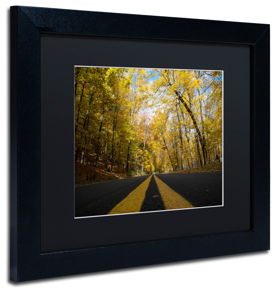 ''Autumn Along the Valley Parkway'' Matted Framed Canvas Art by Kurt Shaffer
