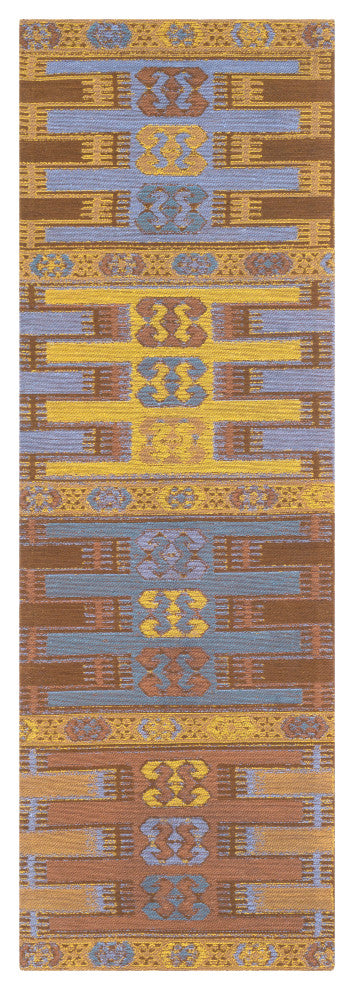 Surya Sajal SAJ-1078 8'x10' Rug, Camel/Sky Blue/Denim
