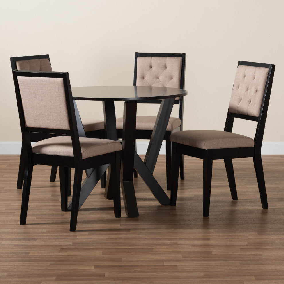 Avery Sand Fabric 5-Piece Dining Set