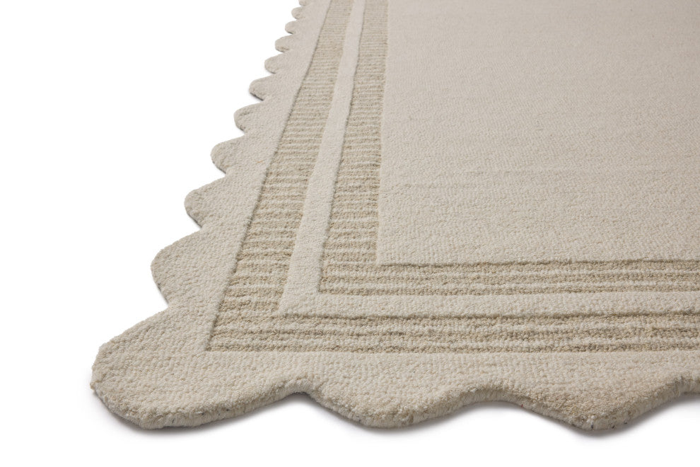 Chris Loves Julia x Loloi Scottie Ivory / Grey 18" x 18" Sample Rug