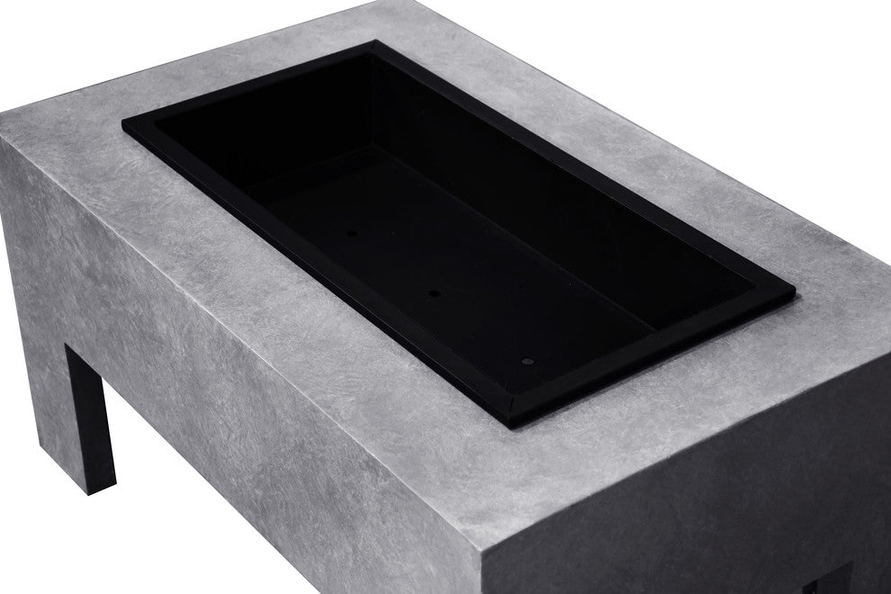 Astella Monolith Fire Basin, Gray Cement