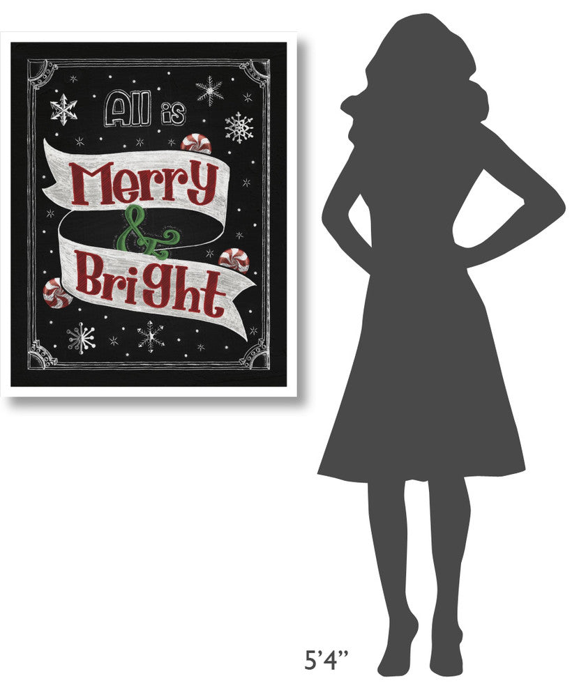 "Christmas Chalkboard II" Digital Paper Print by Elyse DeNeige, 30"x37"