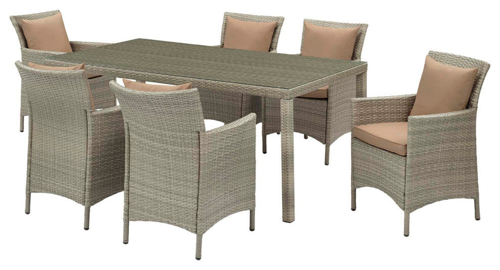 Lounge Sectional Sofa Chair Set, Rattan, Wicker, Gray Brown, Outdoor