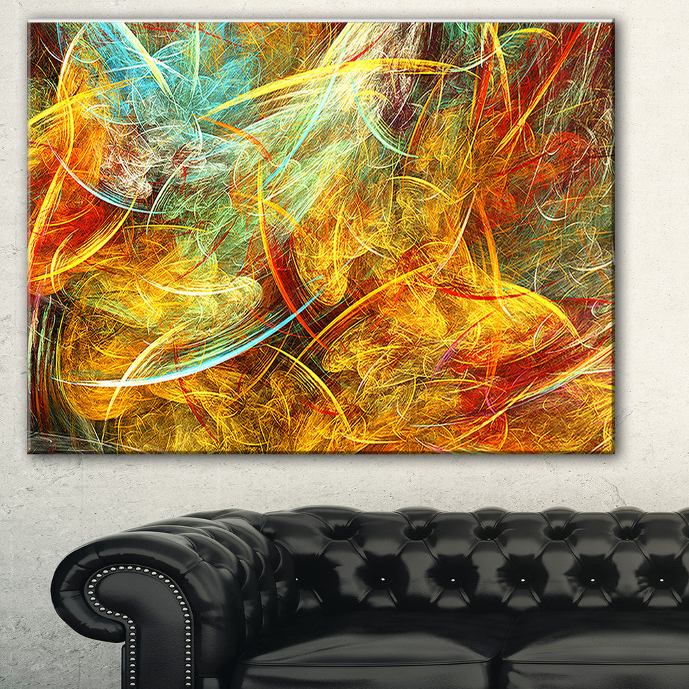 "Yellow Swirling Clouds" Abstract Digital Art Canvas Print