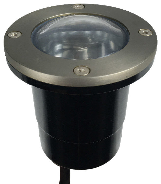 12V Composite Ground Well Light With Open Face Cover, Satin Nickel