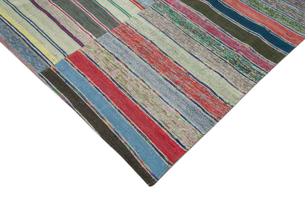 Rug N Carpet - Handmade Oriental 7' 3'' x 11' 2'' Unique Patchwork Kilim Rug