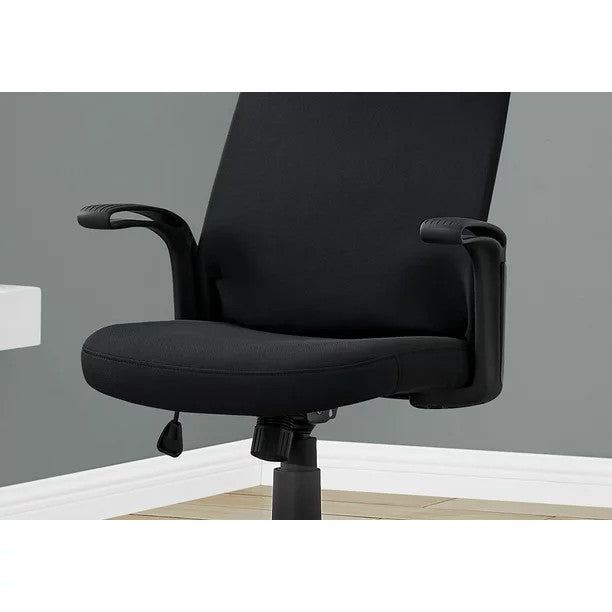 Contemporary Office Chair, Adjustable Padded Seat With Ergonomic Back, Black