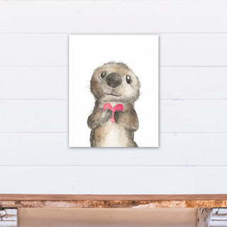 Otter Love 16x20 Canvas Wall Art