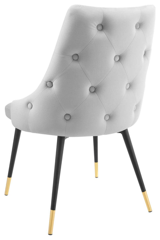 Side Dining Chair, Set of 2, Velvet, Gray, Modern, Cafe Bistro Restaurant
