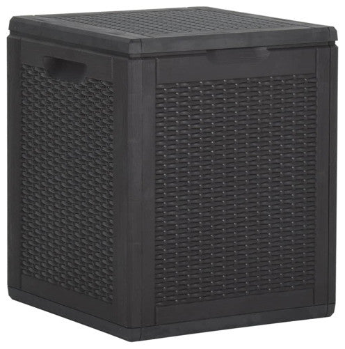 vidaXL Tool Box Outdoor Storage Box for Patio Furniture 23.8 gal Black PP Rattan