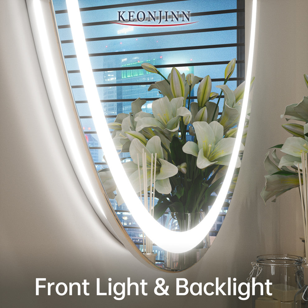 Oval LED Vanity Mirror for Bathroom, Anti Fog IP54 Waterproof CRI90, 36"x24"