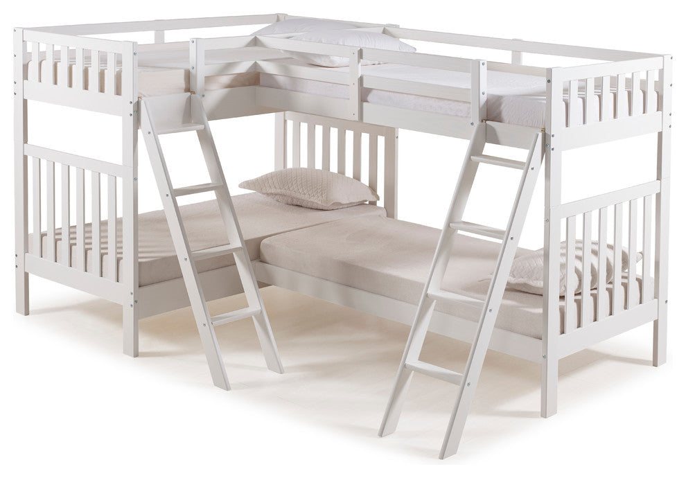 Aurora Twin Over Twin Bunk Bed with Quad Bunk Extension