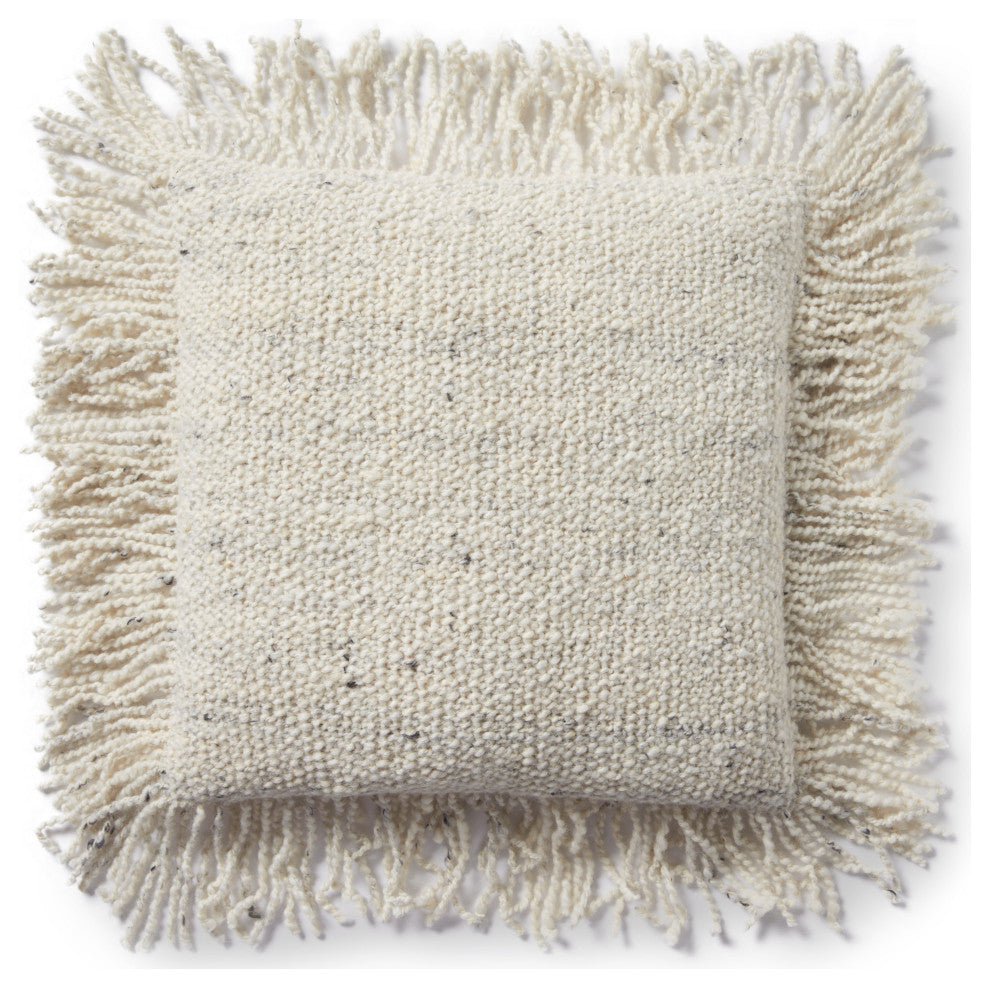 Loloi PLL0033 Ivory 18" x 18" Cover w/Down Pillow