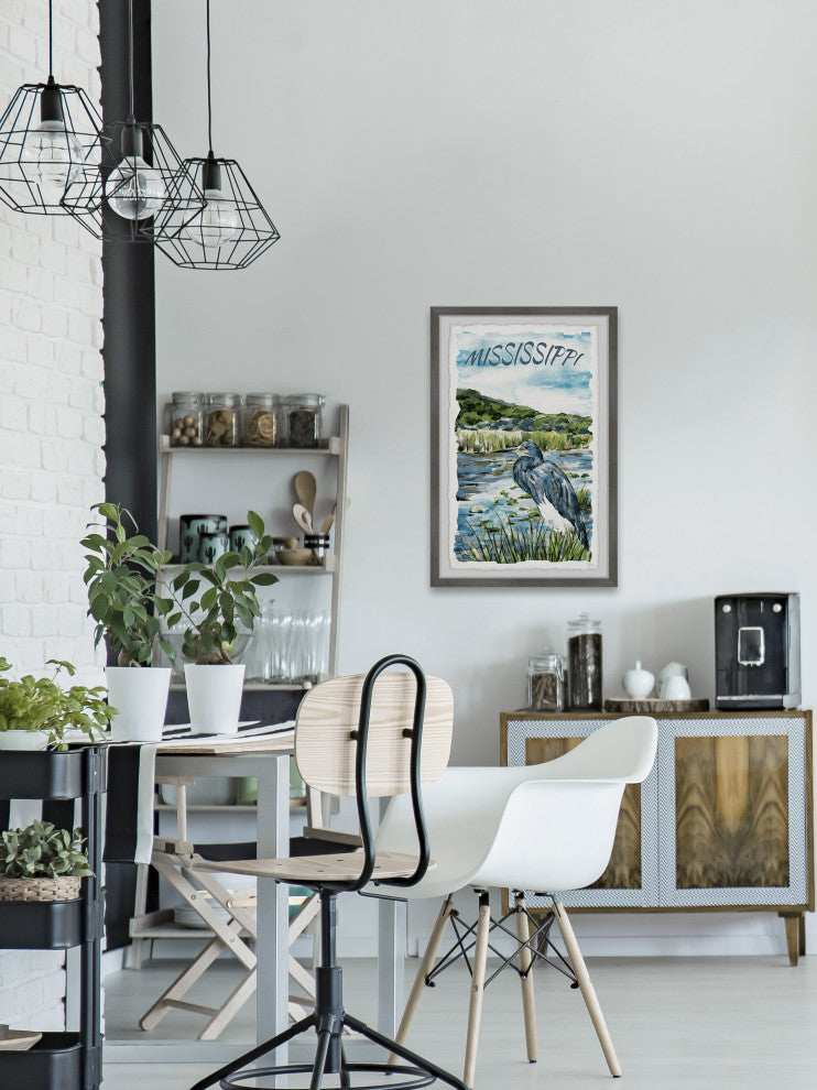 "Mississippi River" Framed Painting Print, 8x12