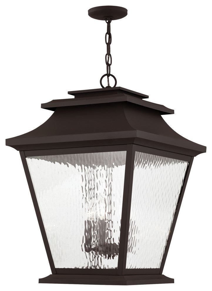 Livex Lighting Hathaway 5 Light Bronze Outdoor Pendant Lantern