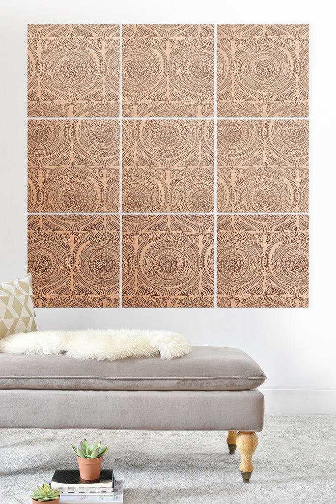 Holli Zollinger Anthology of Pattern Elle Sundial Light Wood Wall Mural, 3'x3'
