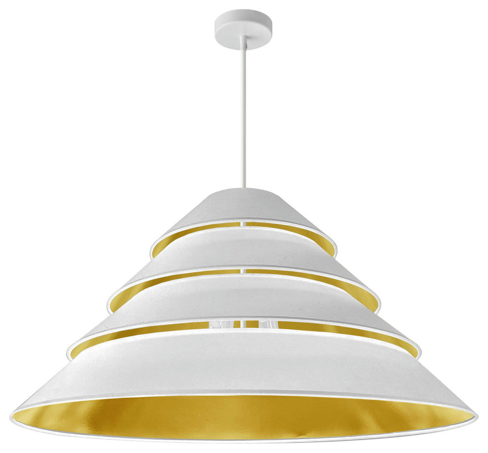 4Light Aranza Pendant, White/Gold Shade, White