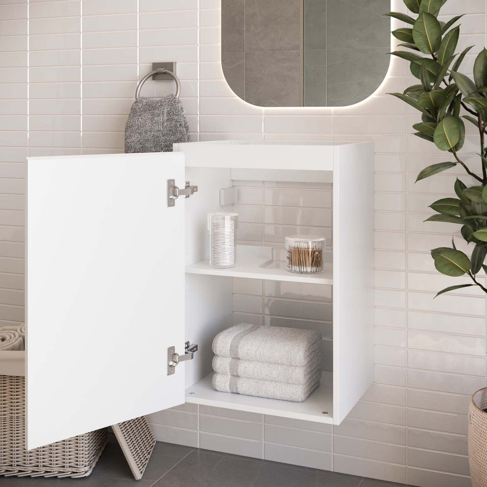 Vitality 18" Wall-Mount Bathroom Vanity, White