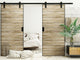 Sliding Barn Door Hardware for Double Door, Straight Design, 5'
