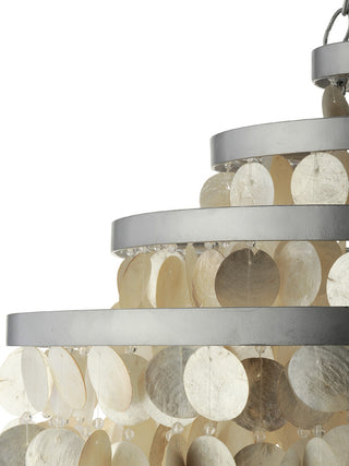 Round Chandelier With Capiz Shells, Champagne