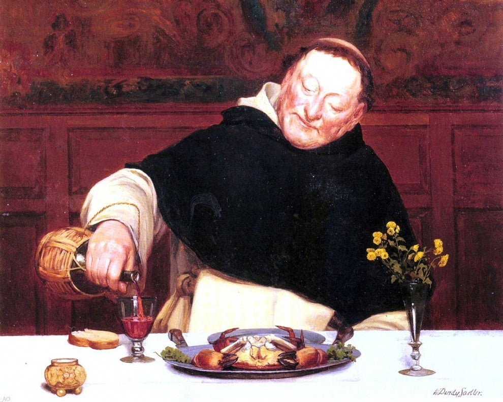 Walter Dendy Sadler The Monk's Repast, 20"x25" Wall Decal