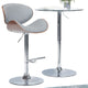 Marana Bentwood Adjustable Swivel Bar Stool, Stone Gray Faux Leather