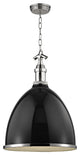 Viceroy, 1 Light, 17, Pendant, Black, Polished Nickel Finish