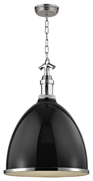 Viceroy, 1 Light, 17, Pendant, Black, Polished Nickel Finish
