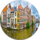 Ghent Belgium Landscape, Photography Disc Metal Wall Art, 36"
