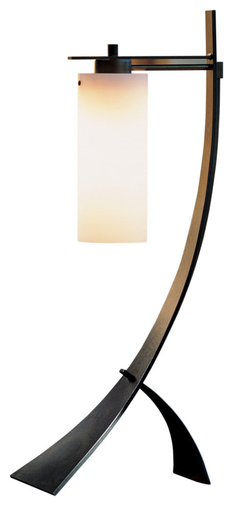 Stasis Table Lamp, Dark Smoke Finish, Opal Glass