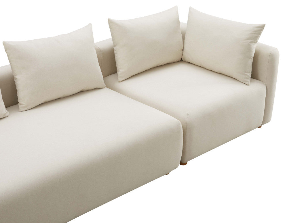 Hangover 145" Upholstered Long Sofa, Cream Linen