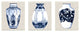 Blue & White Vase Series on Linen 3-Piece Wall Plaque Art Set, 10"x15"