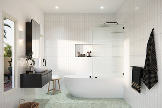 Bathtub Fixed Panel, Fluted Radius, Right Hand, Oil Rubbed Bronze