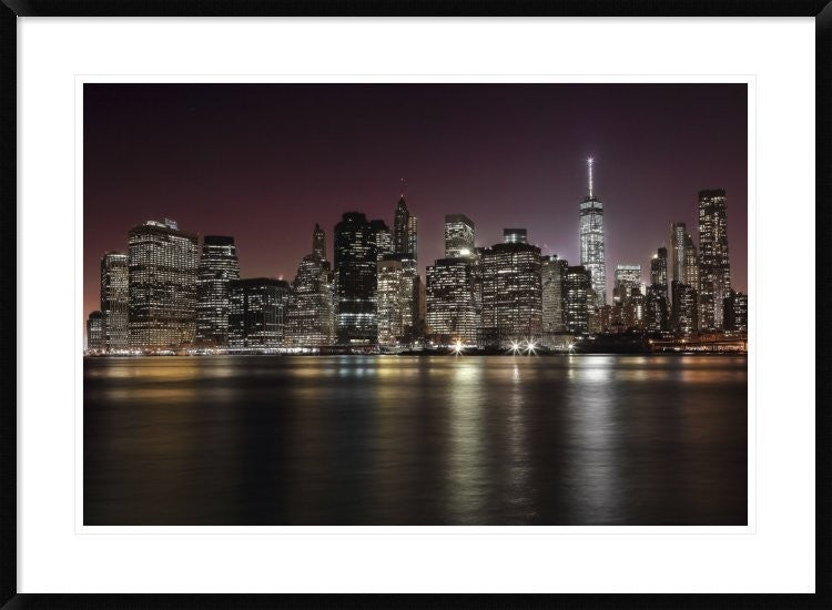 "Nyc Skyline" Framed Digital Print by Nicolas Merino, 38"x28"
