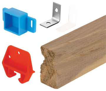 Wood Drawer Track Repair Kit, 24", Wood/Plastic/Steel Components, 1-set