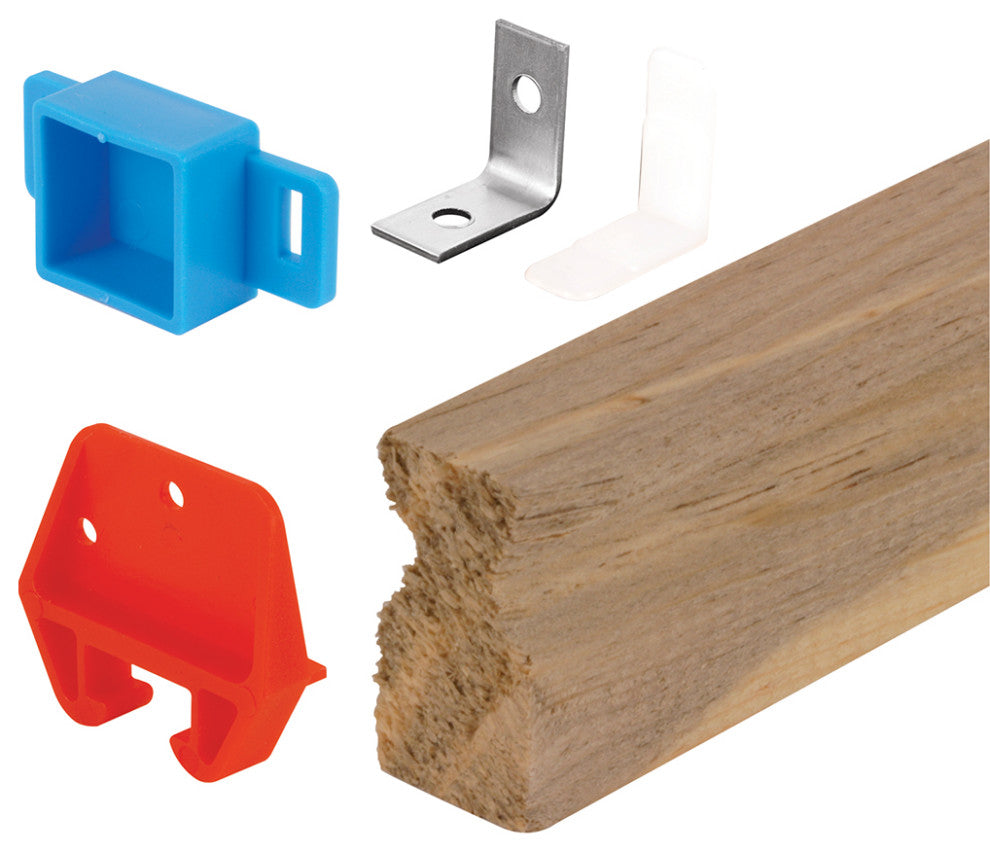 Wood Drawer Track Repair Kit, 24", Wood/Plastic/Steel Components, 1-set