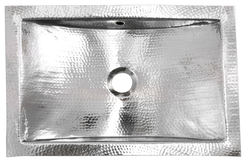 Nantucket Sinks Hammered Stainless SteelUndermount Bathroom Sink with Overflow