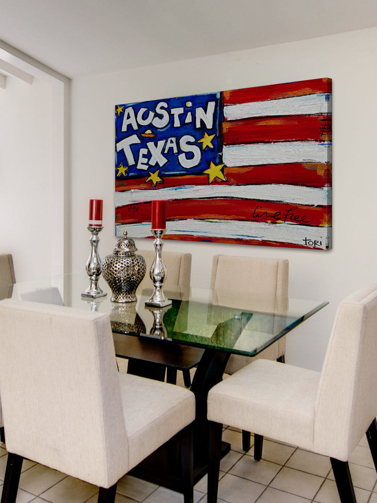 "Austin Flag" Painting Print on Canvas by Tori Campisi