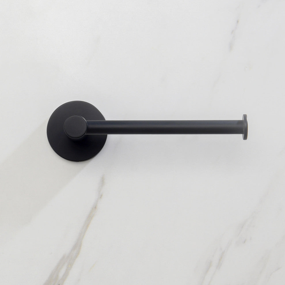 Circular 2-Piece Bathroom Hardware Set, Matte Black