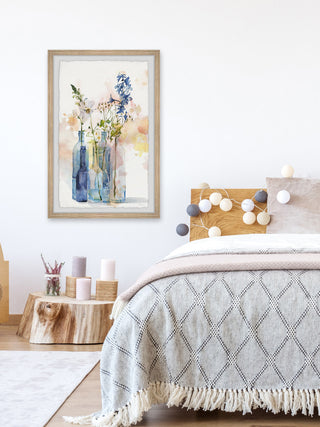 "Bottle Blues" Framed Painting Print, 16"x24"