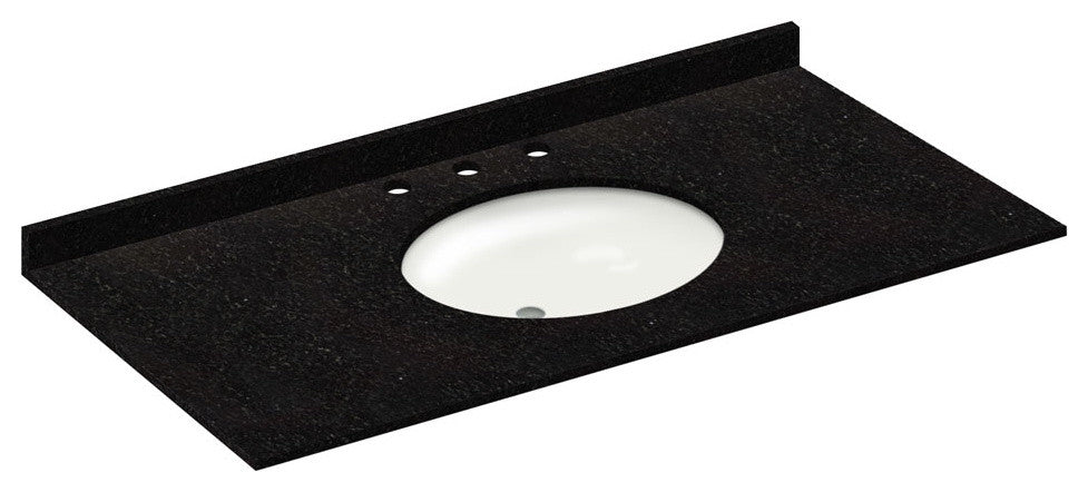 49x22 Absolute Black Granite Vanity Countertops, 8 Faucet Spread