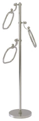 Towel Stand with 9" Oval Towel Rings, Satin Nickel