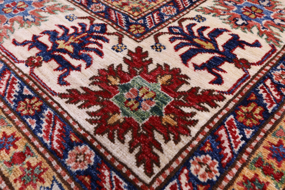 8' 10" X 11' 9" Super Kazak Geometric Handmade Rug Q9521