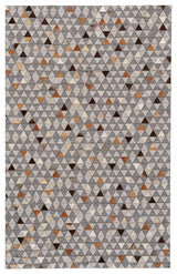 Weave & Wander Canady Handmade Mosaic Rug, Gray/Rust, 5'x8'